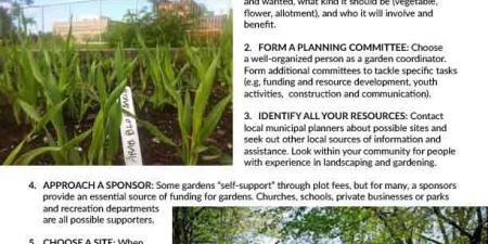 Front page of document '10 steps for starting a community garden