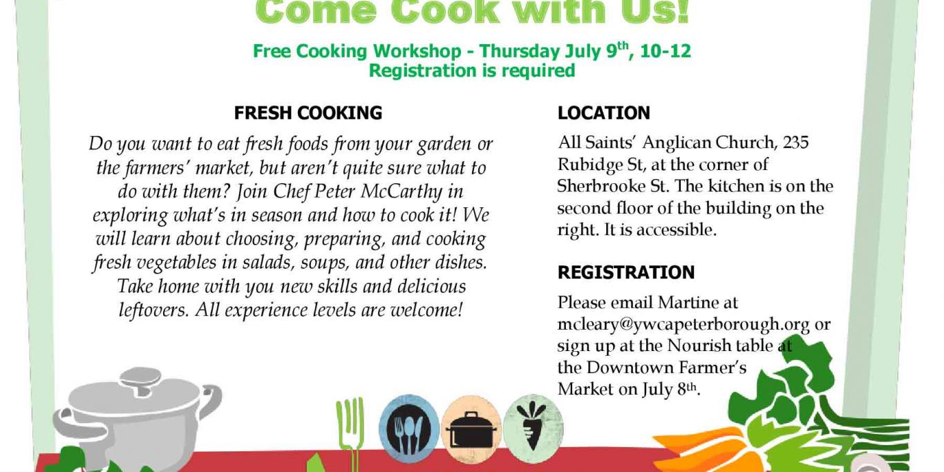 Poster for Nourish Come Cook with Us - July 9, 2015
