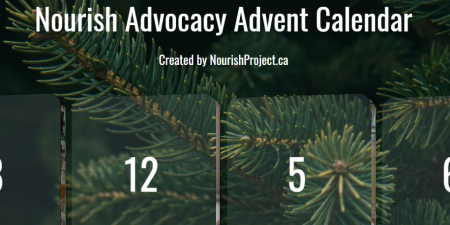 Nourish Advocacy Advent Calendar: Created by NourishProject.ca